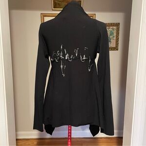 Designer Sarah Pacini Vibration Cardigan Made In Italy With Shimmer Deisgn